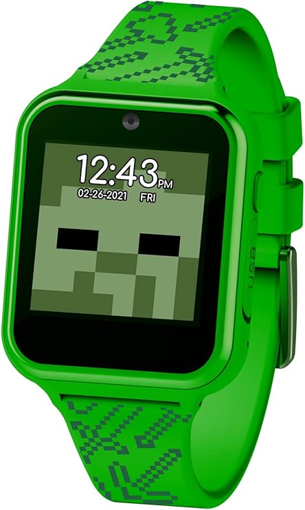 Minecraft Touch Screen Interactive Smartwatch 3x Games Built In Selfie Camera Easy To Buckle Strap Fun Character Details On Watch Band Model Min4045az Amazon Co Uk Electronics Photo