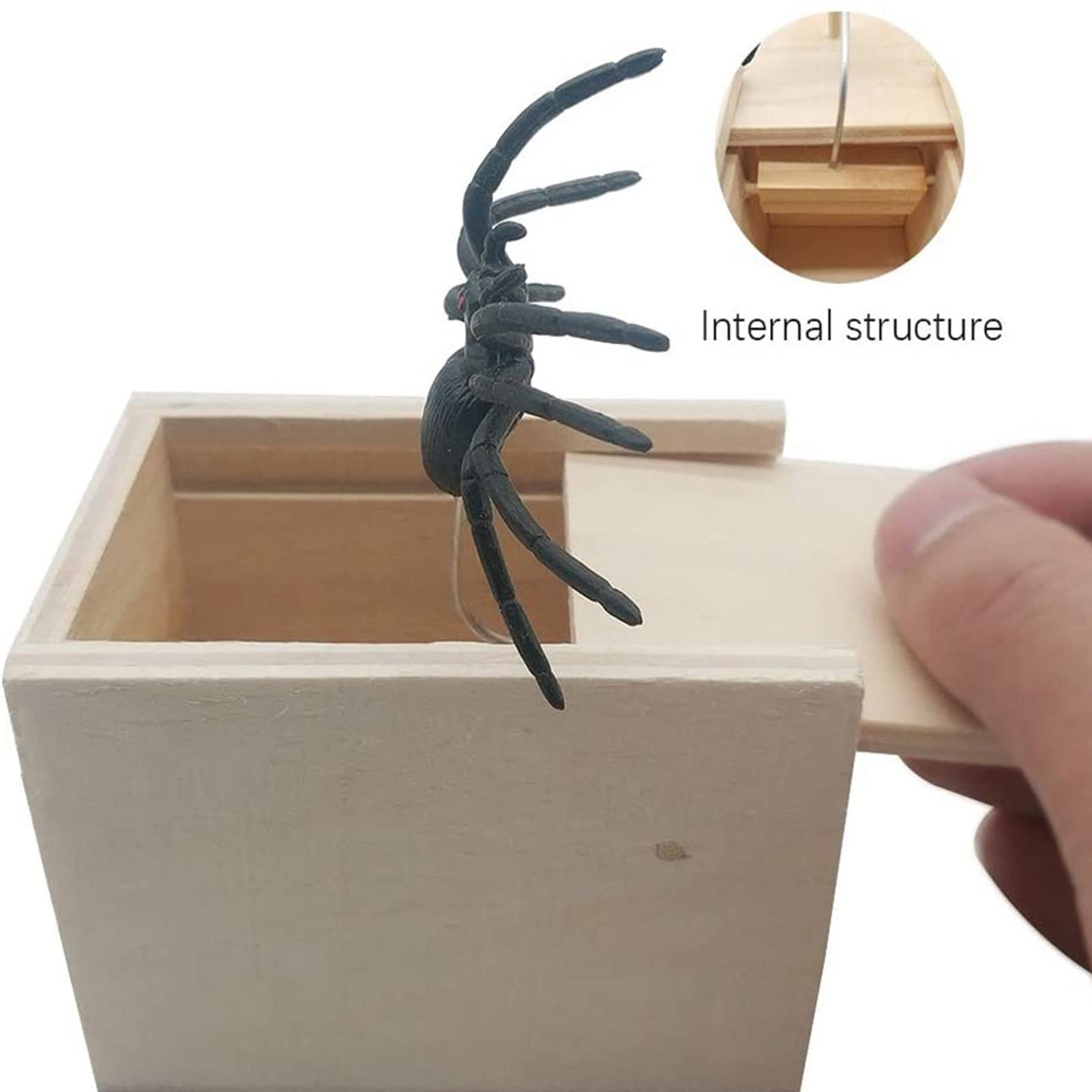 Amazon | 蜘蛛 びっくり箱、いたずらスパイダーボックス、木製