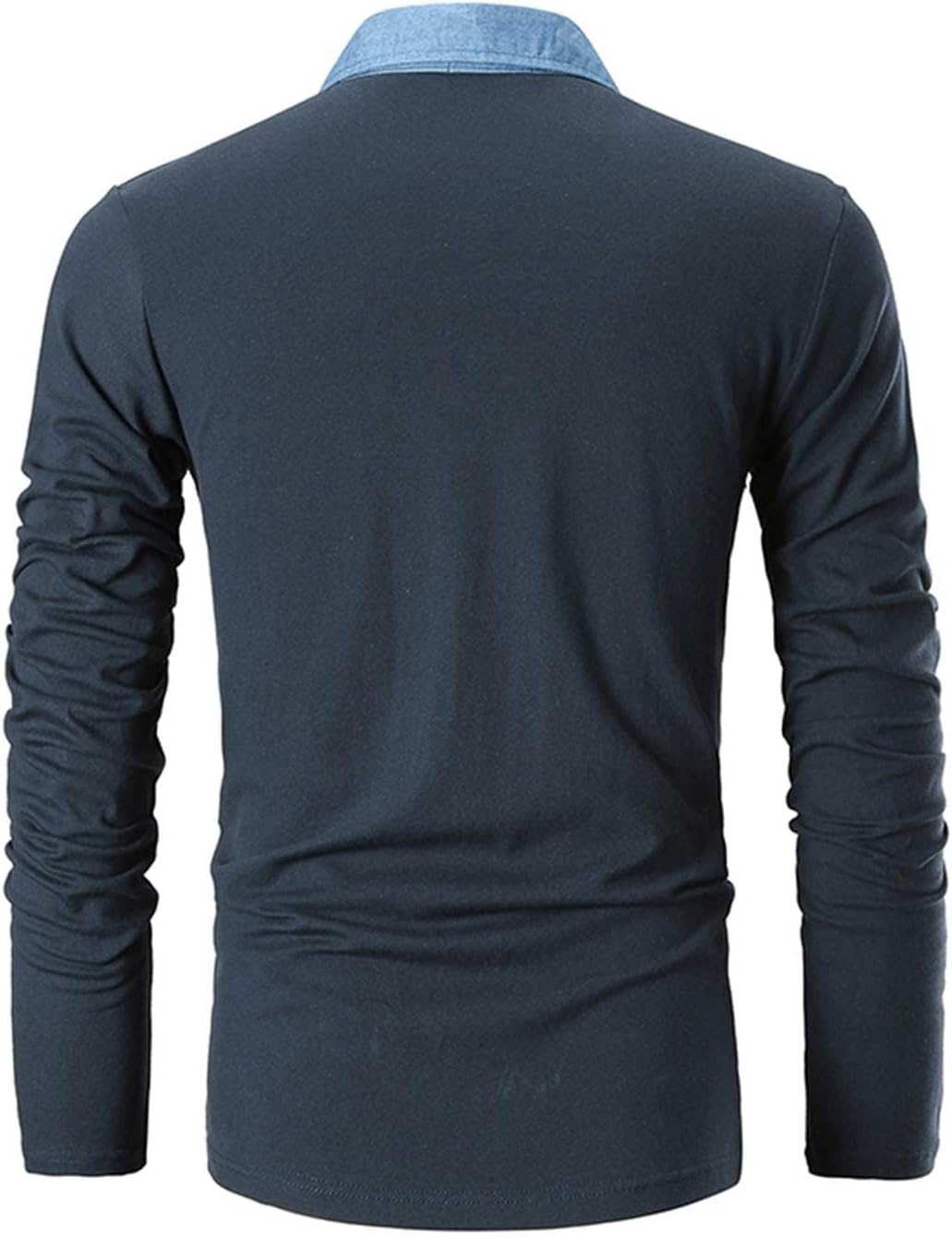 LIUPMWE Men's Shirt Long Sleeve Polo Shirt for Men Basic Slim Fit Long Sleeve Polo Men's Shirts with Pocket Golf Shirts - Image 4