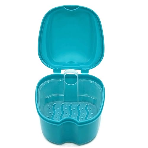 Miniatura 4 de Estuche de dentadura postiza con colador, limpiador nocturno para dentaduras postizas para retenedores, protector bucal, dientes falsos y limpieza