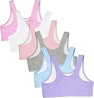 Vista 3 de Fruit of The Loom Girls Multi Pack Cotton Built -Up Stretch Sports Bra Available in 6 Packs!