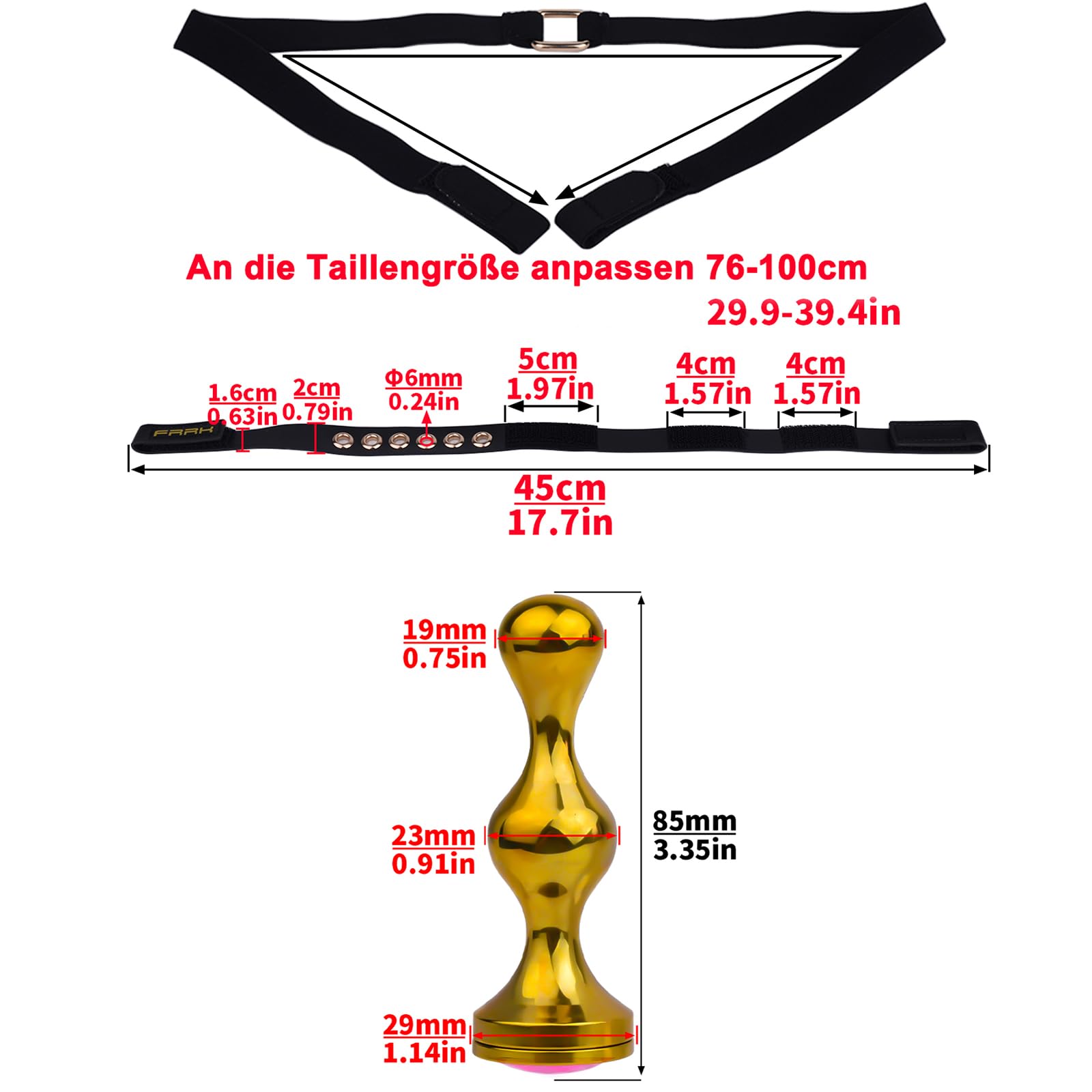 Keuschheitsgürtel für Männer– Chastity Cage mit Analplug und Realistischer Klitoris,Verstellbare Riegelgrößen,Ergonomisches Design für Komfort und Kontrolle,Ideal für BDSM und Paare(Gold)