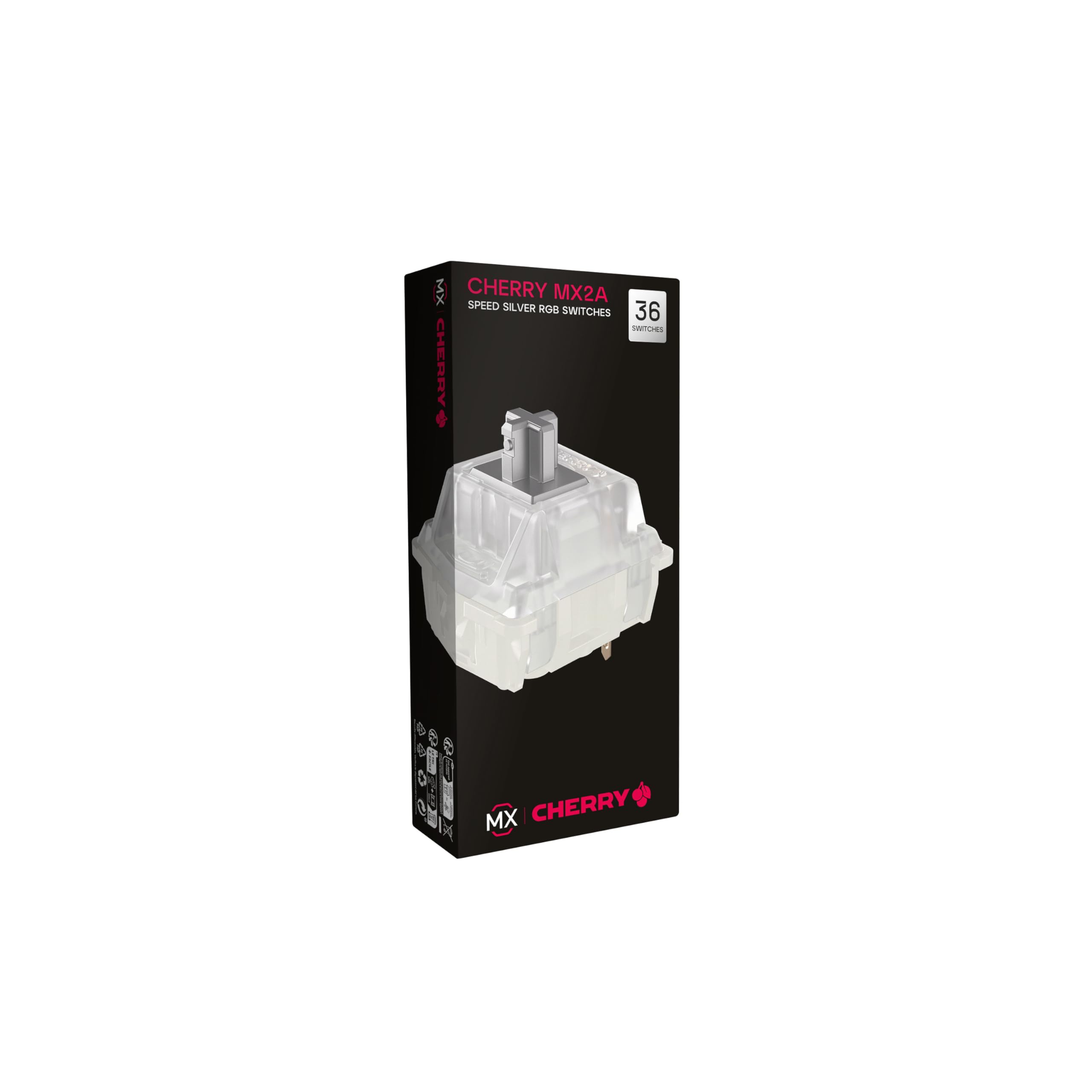 CHERRY MX2A RGB SPEED SILVER Switch Kit, 36 Mechanical Keyboard Switches, for DIY, Hot Swap or Gaming Keyboard, Linear Switch without Click, Fast & Direct
