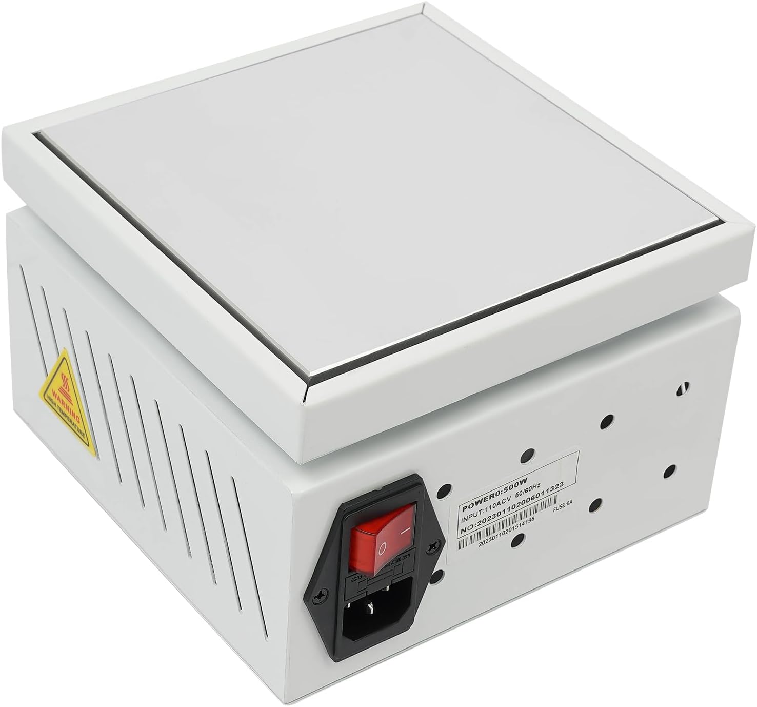 500W Microcomputer Electric Soldering Hot Plate, 5.91x5.91" Preheating Station w/Digital Display & 752℉ Max Temp for PCB Repair, SMD Rework, Phone Screen Removal(150X150mm)