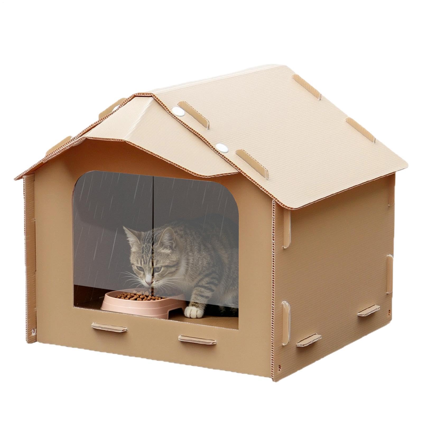 Katzen-Futterhaus für Draußen Wasserdichtes Wetterschutzgehäuse mit