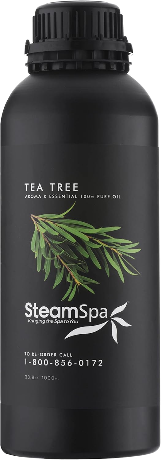 Natural Essence of Tea Tree 1000ml Aromatherapy Bottle, Aroma Oil Refill for Steam Bath Oil Delivery System, Sauna Accessories Essential Oil for Steam Shower, G-OILTEATREE1K…