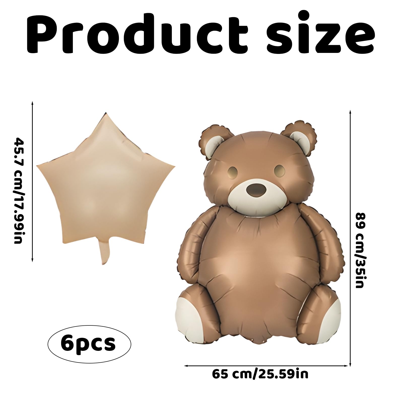6PCS 35Inch Teddy Bear Balloos sets - Image 2