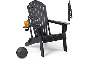 Qomotop Folding Adirondack Chair with Cup Holder