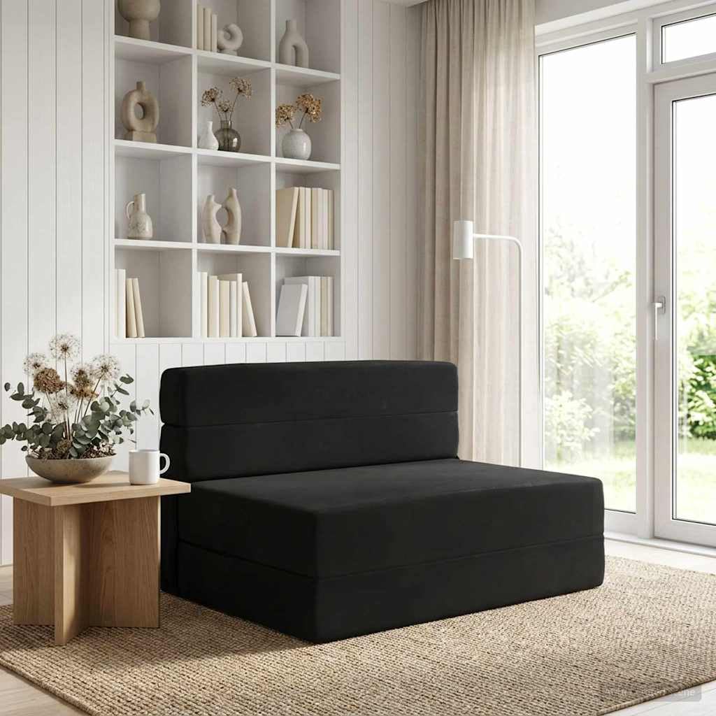 Hothingwell Składana sofa do spania czarna 70 x 72 x 60 cm tkanina poliestrowa