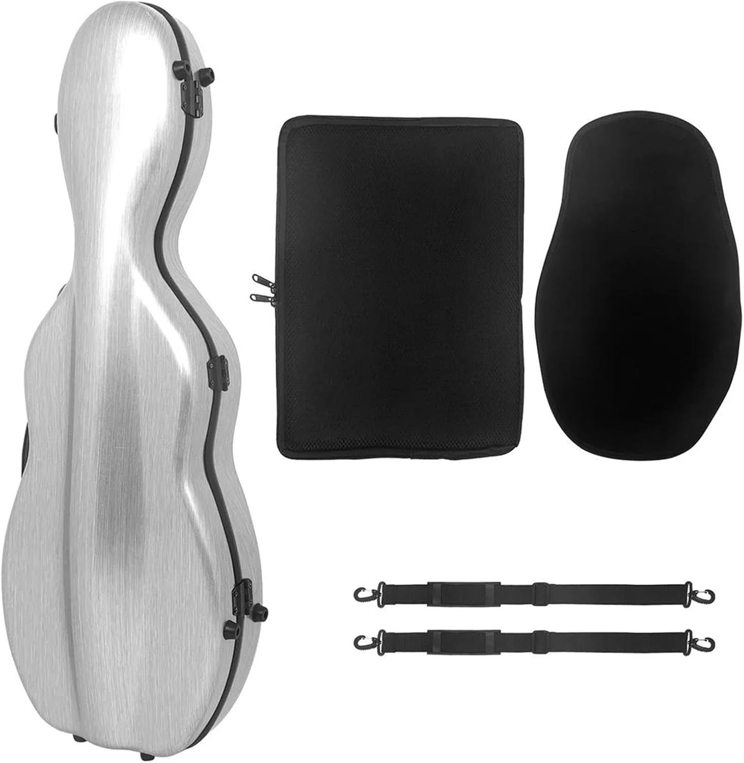 Violin instrument case 4/4 Violin Case Carbon Fiber Violin Case Backpack Lightweight Double Shoulder Strap Bag With Hygrometer(Black)