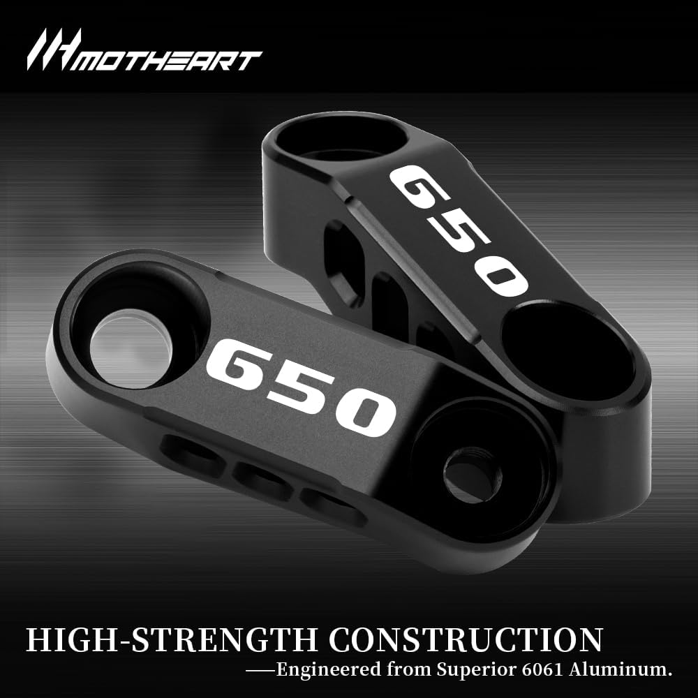 Motorcycle Mirror Extender Brackets For Vulcan S 650 (VN650) 2015-2025 CNC Aluminum Adjustable Rearview Mirror Extensions for Improved Visibility Accessories (Black)