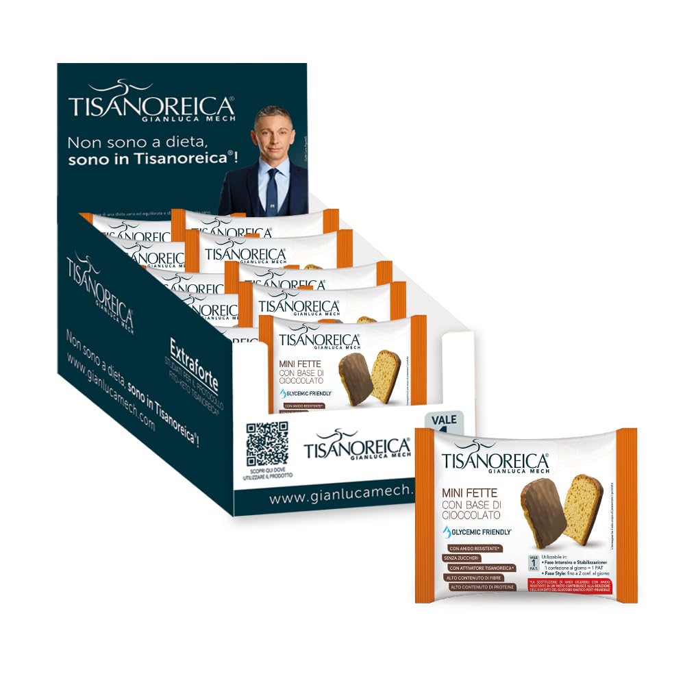 Gianluca Mech | Mini Fette Biscottate con Base di Cioccolato, 10 Pezzi x 40g, Senza Zuccheri, Glycemic Friendly, Gluten Free