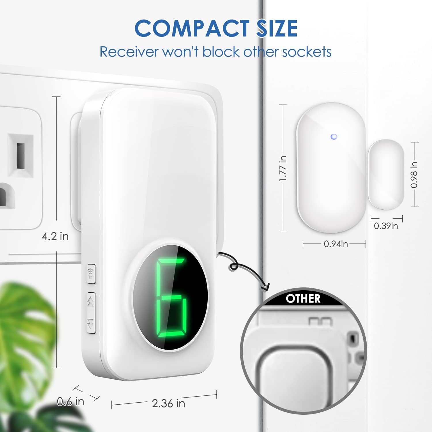 Wireless Door Sensor Alarm, BITIWEND Door Chime, Home Security Window