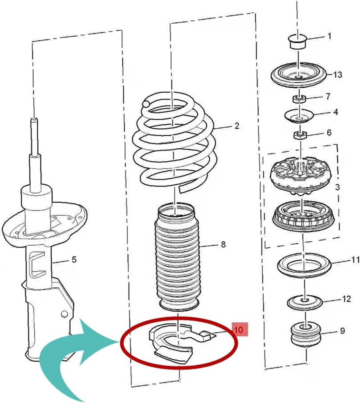 Rubber shock absorber Front Shock Absorber Spring Pad Buffer Block Fit For Chevy Cruze Orlando Malibu Fit For Cadillac XTS Fit For Buick LaCrosse # 20859338 Universal(1piece)