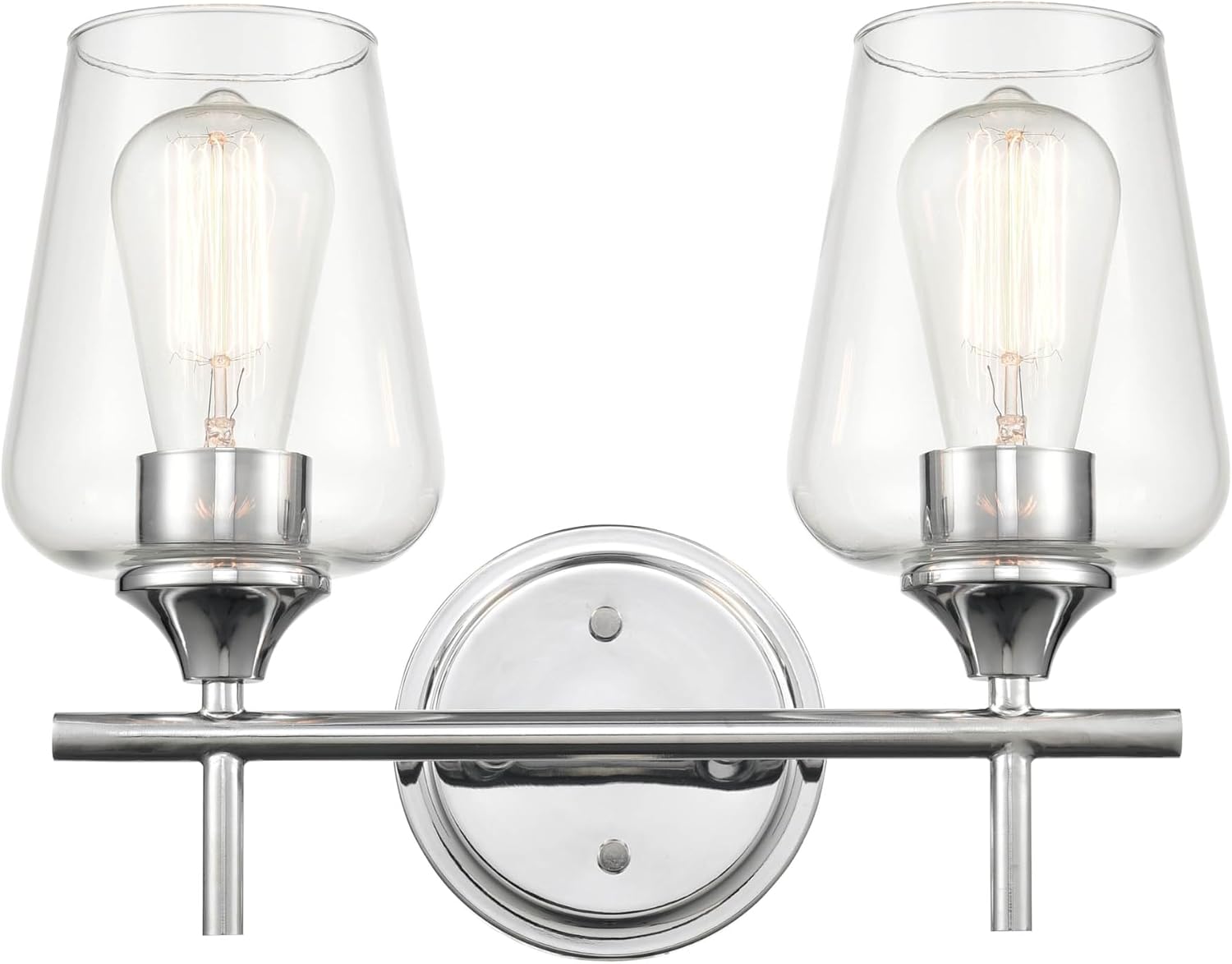 ML Lighting Ashford - 2 Light Vanity Light 10.75 Inches Tall and 13.75 Inches Wide - Chrome
