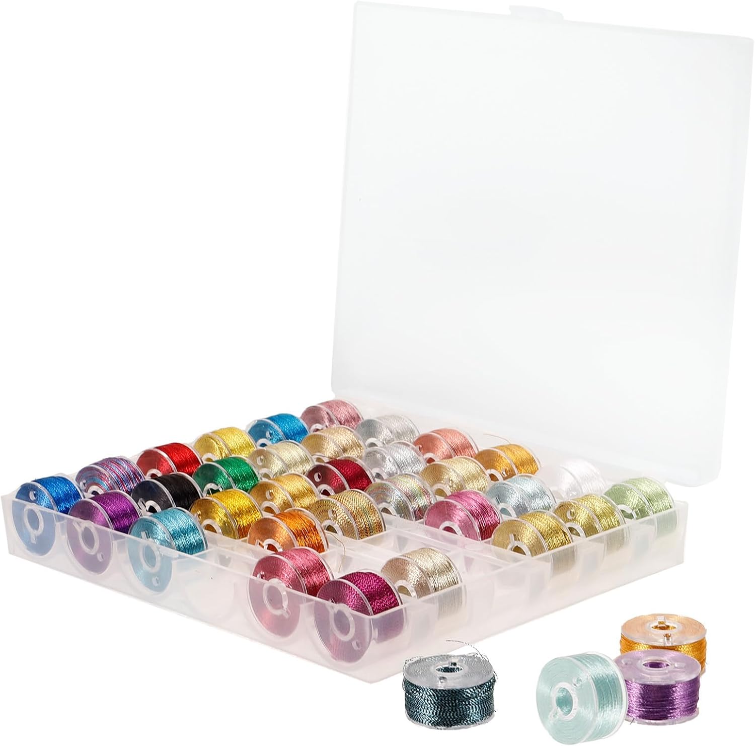 Metallic Decorative Sewing Threads for Embroidery and Handcraft Practical Yarn Thread Set with Convenient Multi-Color for Sewing Machine Use