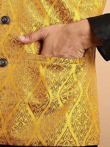 Image of SOJANYA (Since 1958 Men's Silk Blend Kurta Pyjama & Nehru Jacket Combo