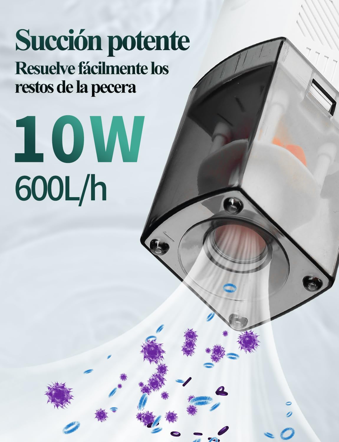 boxtech Filtro Acuario 4 en 1 Multifunción - Sistema de Filtración Segura, Lluvia, Oxigenación y Olas Suaves para la Mayoría de Peceras, Motor Silencioso con Modelos 10W