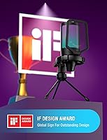 Vista 2 de FIFINE Micrófono USB para juegos para PC PS5, micrófono de condensador con silencio rápido, indicador RGB, soporte para trípode, filtro pop, montaje