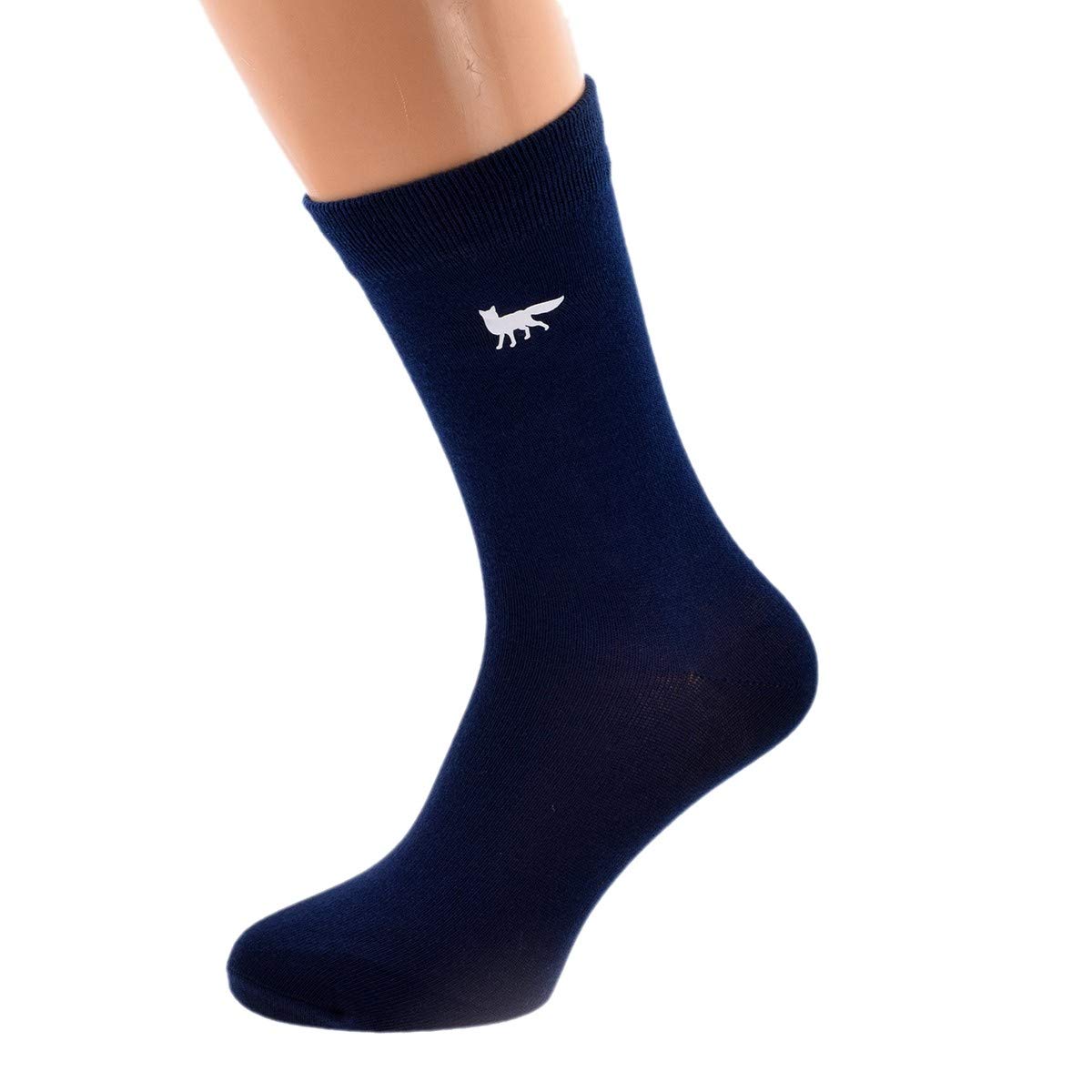 Gtr-Prestige Giftware Men's Navy Blue Contemporary Fox Design Socks Uk Size 5-12 In (Navy Blue)