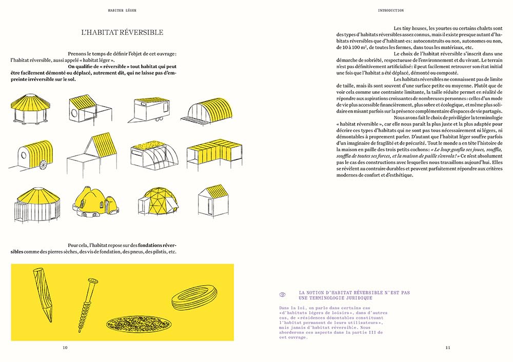 Habiter léger. Guide pratique pour s'installer en habitat réversible : tiny-house, yourte, bois-terr