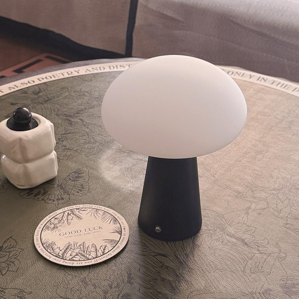 AoLa Pilz Tischlampe Kabellos LED Akku Pilzlampe Dimmbar mit Touch Control Tischleuchte USB Aufladbar 3000mAh Batteriebetrieben Nachttischlampe Mushroom Leselampe für Schlafzimmer Restaurant Bar