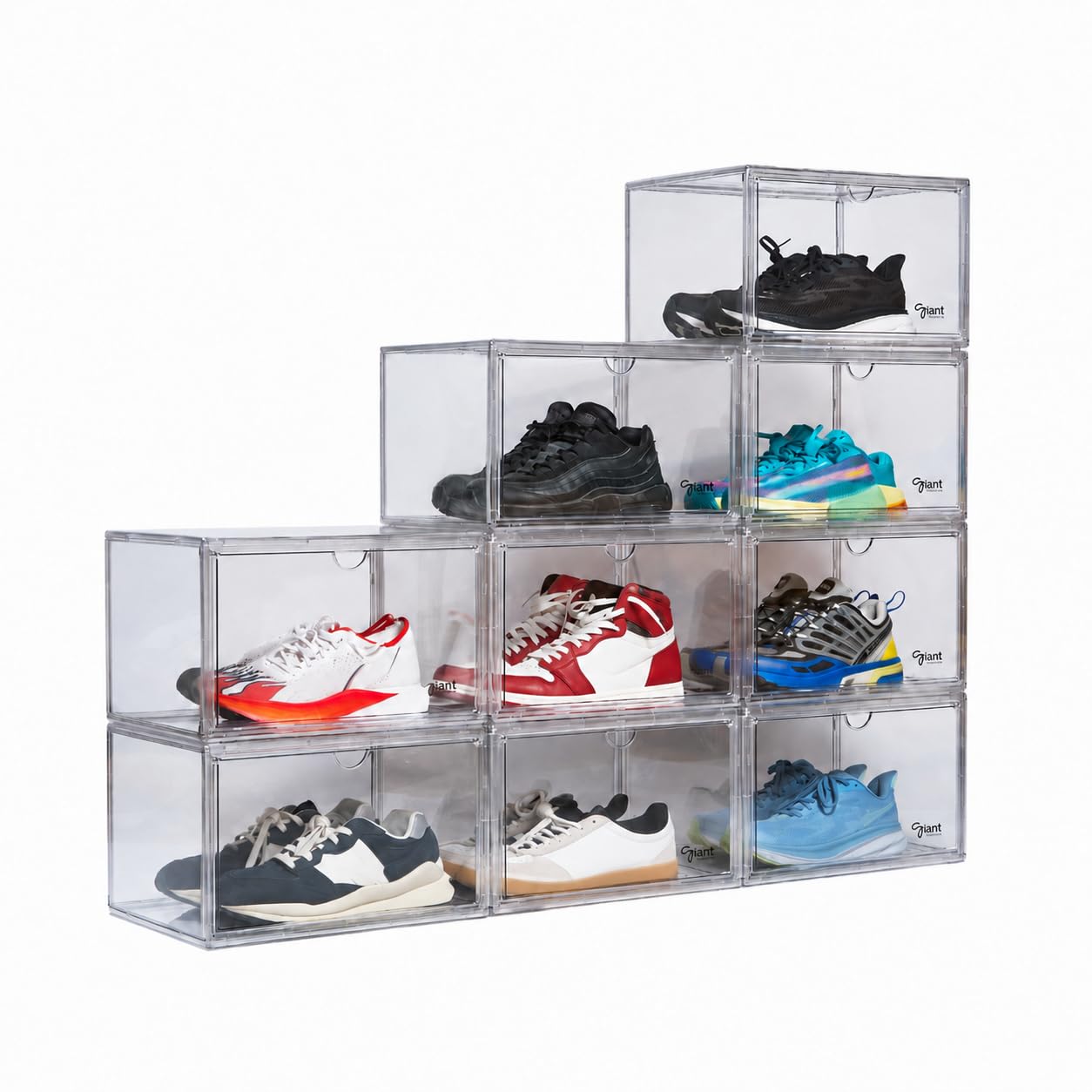 5 Cajas Almacenaje Zapatos Acrílico Super Transparente | Transpirable | Marca Española | Material Premium | Apilable | Estética Moderna | Organizador de Zapatos