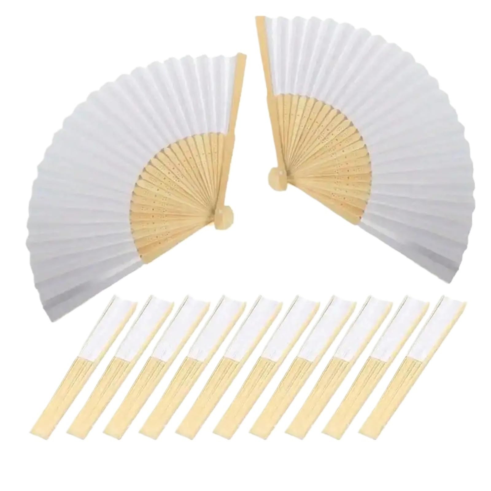 30 Stück weiße faltbare Papierfächer for Hochzeit, Handfächer for Gäste, Jahrestag, Geburtstag, Party-Dekoration Für Haushalt Wohnen