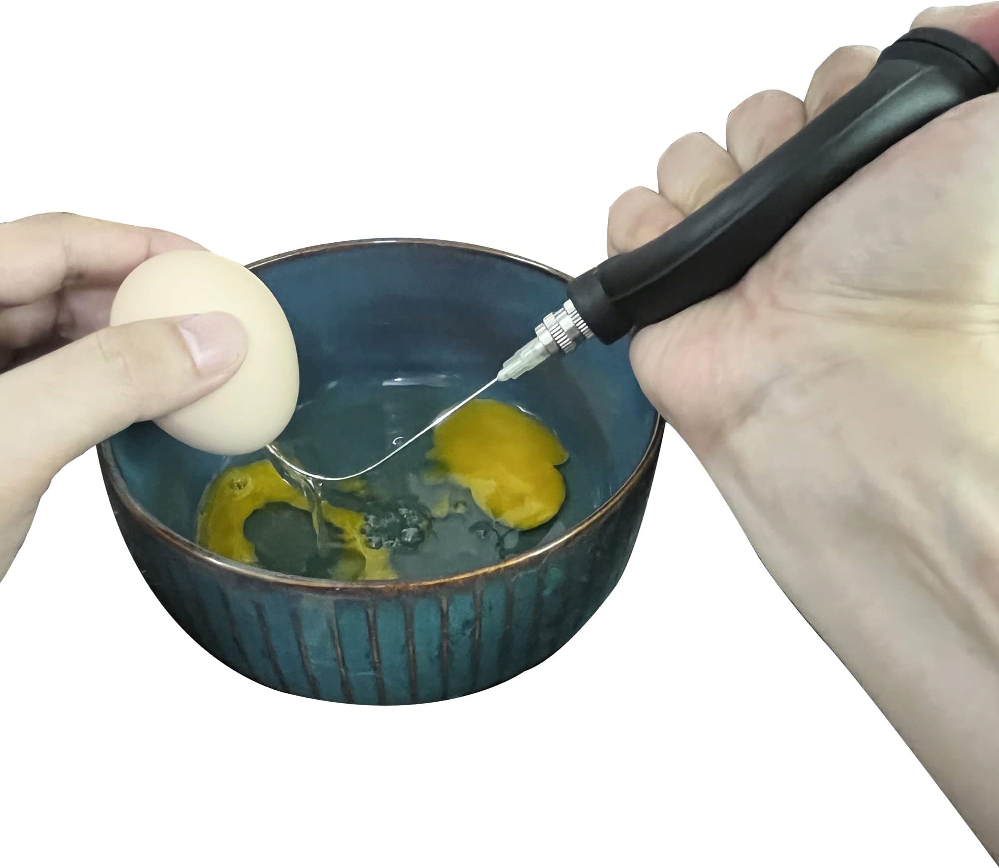 Skoxkoc Easy Egg Blower Empty Egg Tools One Hole Egg Pump and Drill Easter Egg Maker Supplies (Blue)