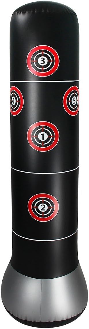 Kitchnexus Boxing Standing Punch Bag, Free Standing Punch Bag for Inflating, Inflatable Standing Punch Bag 160 cm for Adults and Children Boxing Training