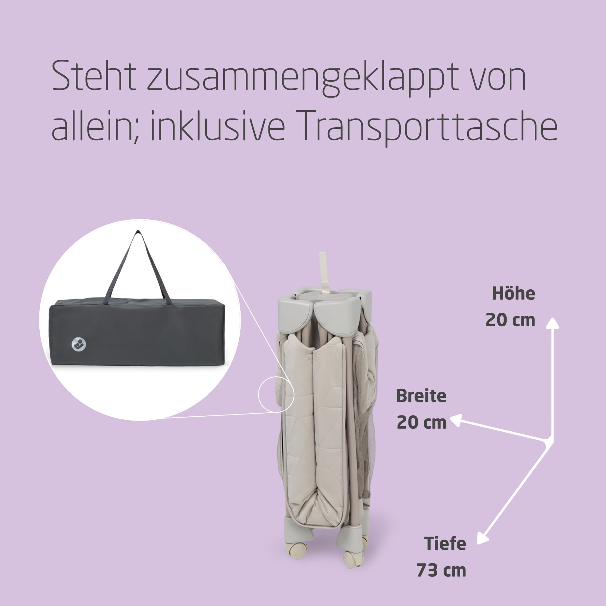 Maxi-Cosi Merlin 2-in-1 Reisebett & Spielplatz, 0–4 Jahre, bis 18 kg, 120×60 cm, CloudCore-Matratze, Elegance Beige