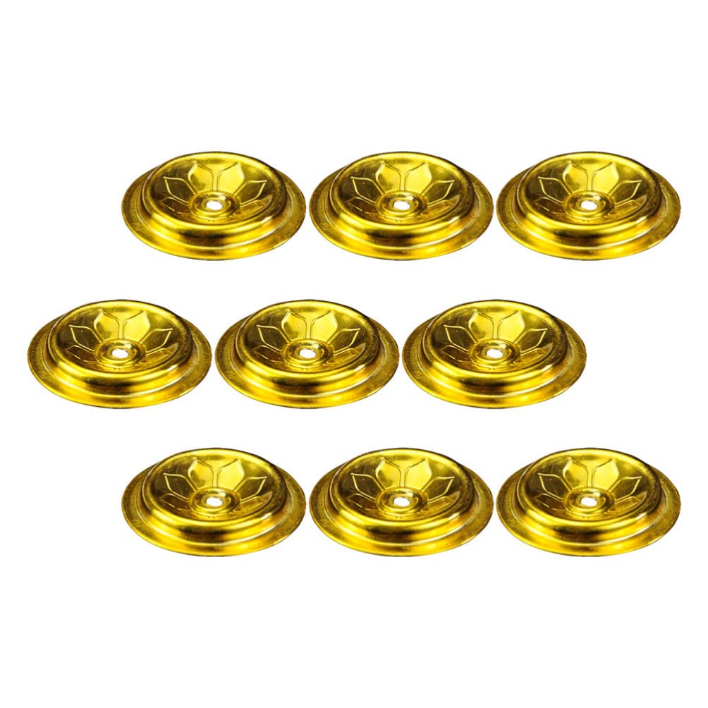 9pcs Oil Float Temple Wick Floating Holders Aluminum Wick Floating Holders Oil Lamp Floating Wick Holders Enshrine Accessories Liquid Butter Lamp Wick Holders Oil Lamp Supplies