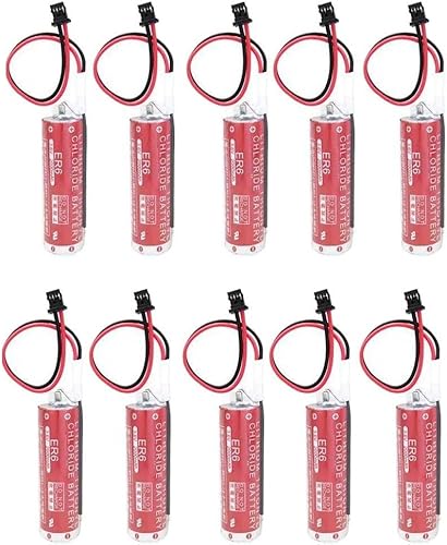 10 unids ER6/3.6V 2000mAh batería reemplazo para ER6 OTC robot PLC Li-batería con DF13-2P enchufe para sistema M70 (10 piezas)