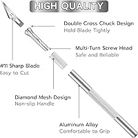 Vista 3 de 24 Pack Exacto Knife Set, Craft Knife, Precision Hobby Knife Kit for DIY Cutting, Pumpkin Carving, Trimming, Scrapbooking plateado