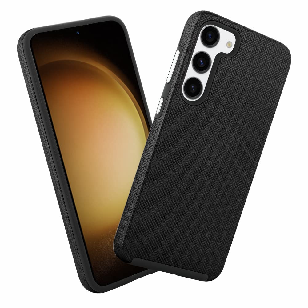 LSLDual Layers Guard Case for Samsung Galaxy S23 Plus Case for Women Men, Anti-Scratch Shockproof Protection Double Layer Phone Case [Soft TPU Inner+ Hard PC Cover] - Black