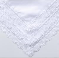 Vista 4 de Deeorla Pañuelo de encaje de algodón para mujer, pañuelos de boda blancos para mujer