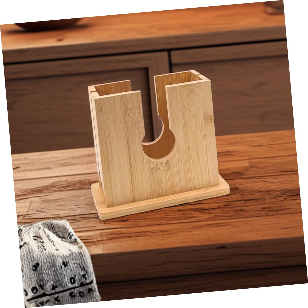 Cabilock Manual Bagel Slicer Holder Wooden Donut Slicer Handheld Donut Cutting Tool Bread Slicing Machine