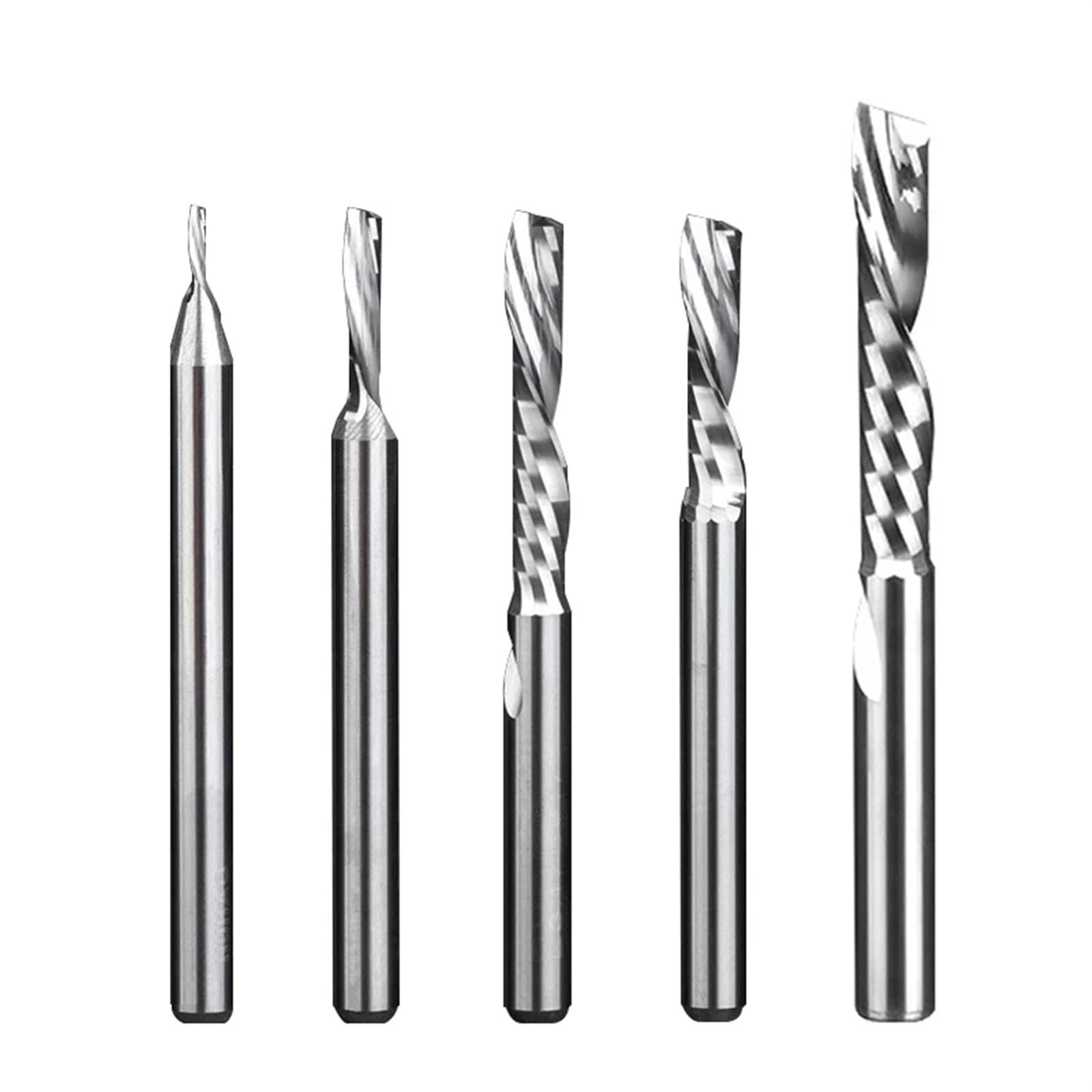 50 stücke 3,175/4/5/6/8mm Schaft Einzelne Flöte Unten-Cut Spirale fräser Router Bit CNC Ende Mühle Hartmetall Fräser Router Bits(8x32 50PCS)