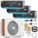 KESSER® Multisplit Klimaanlage 3 Innengeräte, 27000 BTU, Split Klimagerät Set mit WiFi/App, Heizen & Kühlen, Inverter, Eco-Modus, Luftentfeuchter & Ventilator, sehr leise, R32, Montagematerial
