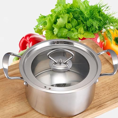 Miniatura 5 de STOBAZA Shabu Shabu - Olla caliente con divisor para estufa de gas de inducción, olla caliente de doble cara de acero inoxidable con tapa de vidrio