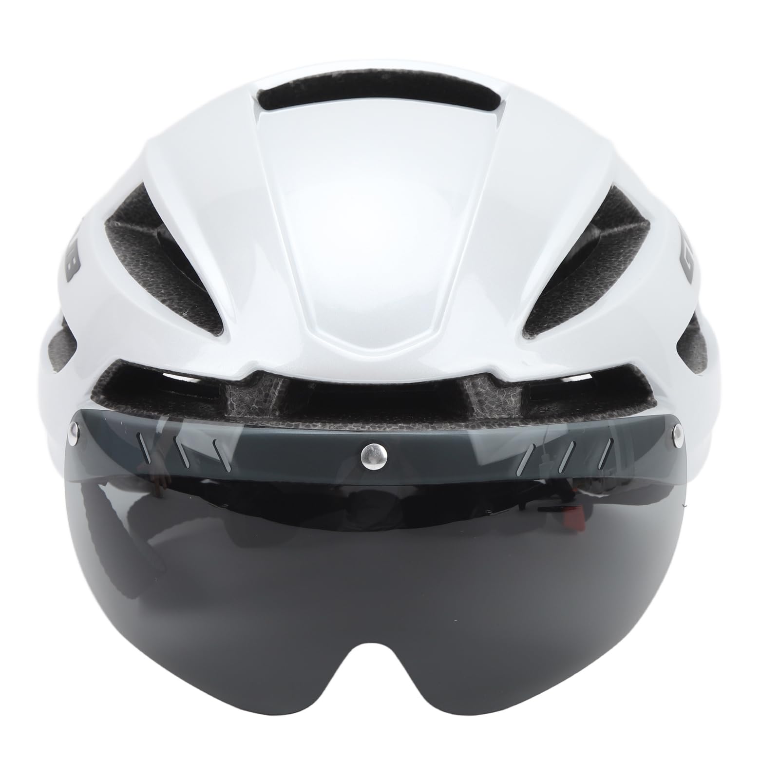 Casco de Bicicleta para Adultos, Gafas Magnéticas de Casco de Ciclismo Integrado para Hombres para Montar Al Aire Libre (Blanco)