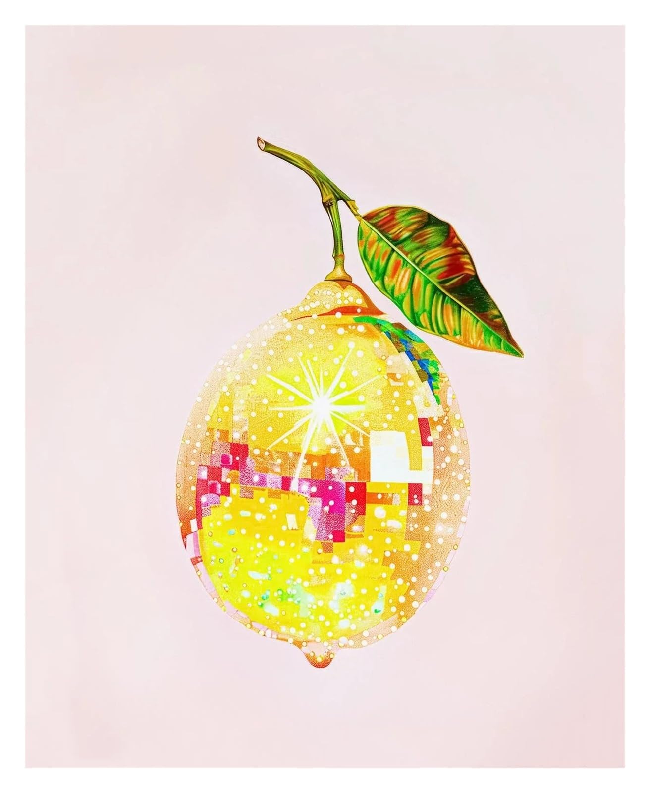 XENITE Wall Art Canvas Prints Canvas Paintings Wall Art Pictures Disco Vintage Cherry Strawberry Blueberry Watermelon Lemon Fruit Art Poster Home Decor(A,50x70cm)