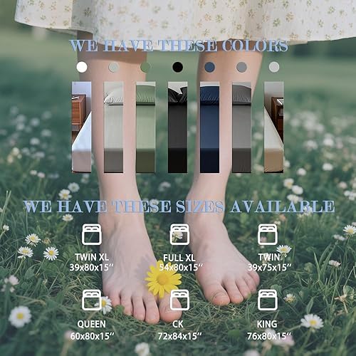 Miniatura 9 de Ali King Sábanas de Conexión a Tierra - Tamaño Full XL, Algodón Suave con Fibra de Plata, Bolsillo Profundo de 15'', Sábanas Ajustables de Conexión