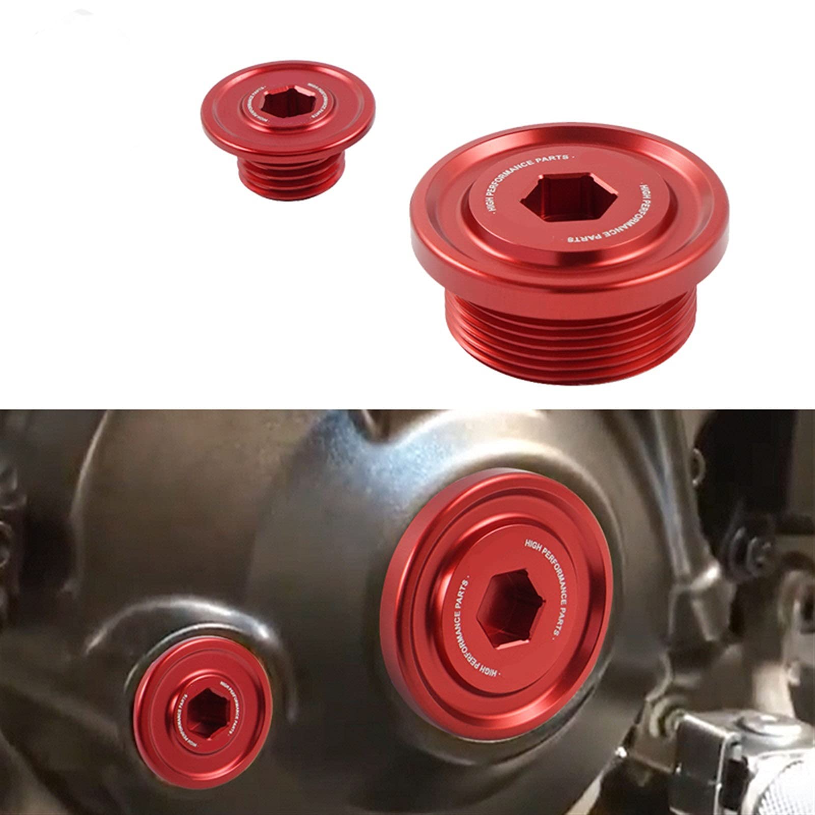 ZIXMJ Juego De Tornillos Y Tapones De Filtro OLI Para Honda CRF450R, CRF250R, Super Cub – Aluminio Rojo