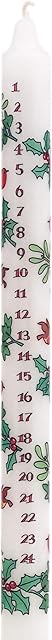 Alison Gardiner Holly and Ivy Wax Christmas Advent Candle 29.5cm