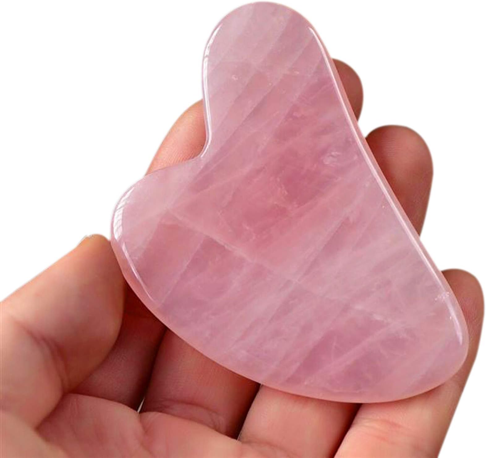 Rose Quartz Gua Sha Stone, TOPMIN Massage Tool for Face and Body Treatment, Relieve Muscle Tensions & Reduce Puffiness