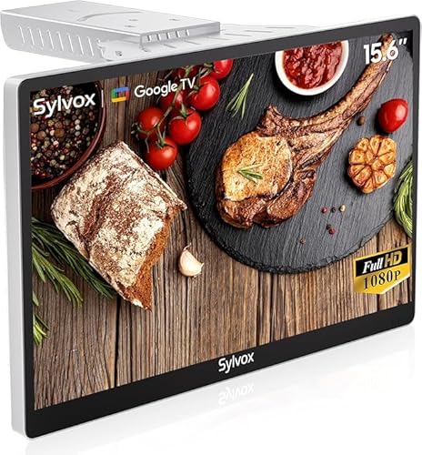 SYLVOX 15,6" Mini TV Ribaltabile, Smart Google Televisore 1080P FHD