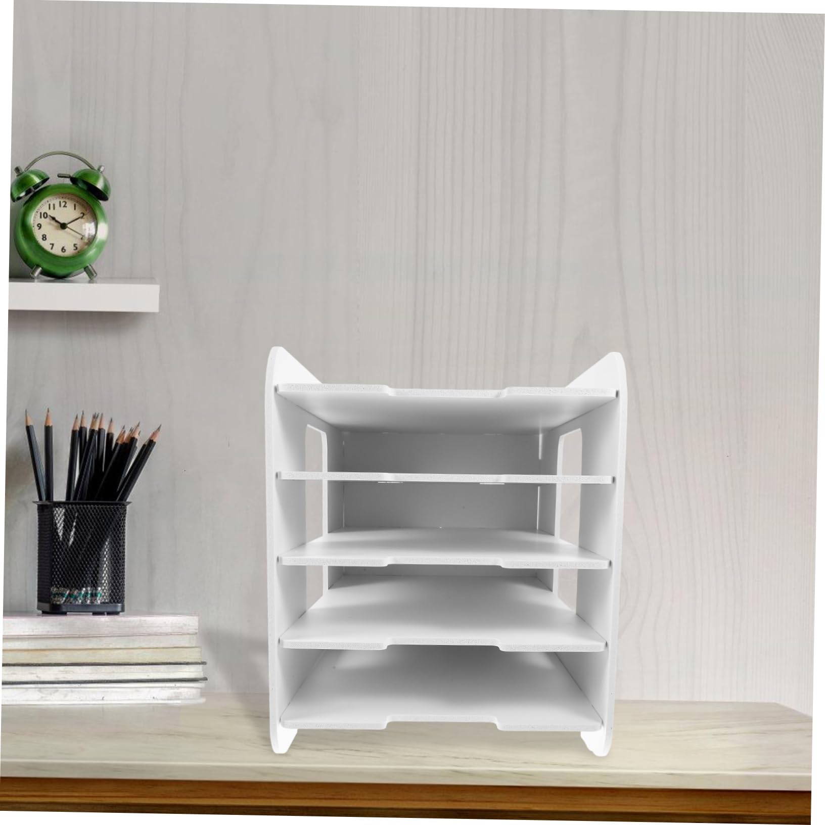 Angoily Portadocumenti Tavolo Organizzatore File in Plastica Ripiano Per Archiviazione File Riviste e Brochure Design Impilabile Per Ordine Sulla Scrivania