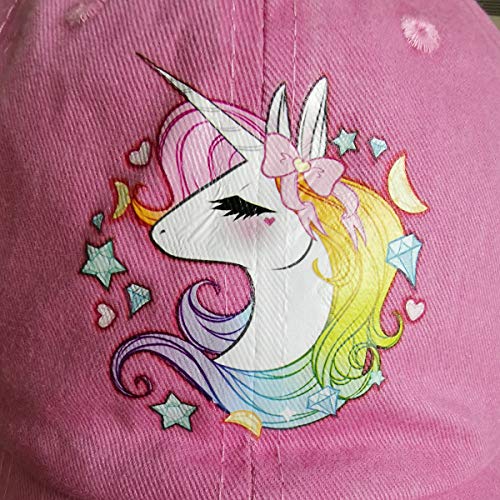 Waldeal Girls' Adjustable Cute Unicorn Hats, Baseball Cap for 3-12 Years3