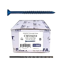 Vista 11 de CONFAST Anclaje de Tornillo de Concreto Phillips Plano Azul de 1/4 pulgadas x 1-3/4 pulgadas con Broca para Anclar a Mampostería, Bloque o Ladrillo
